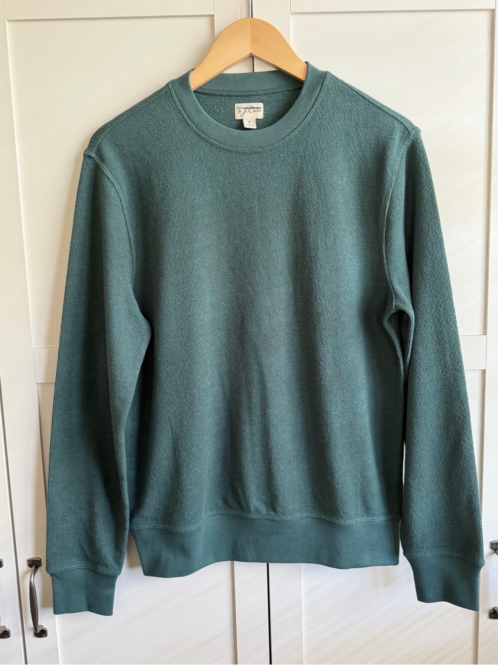 J.Crew Long-Sleeve Textured Sweater Tee in Graffiti Green Size Small - Picture 2 of 4